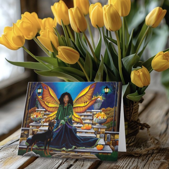 Fairy Guardian Doberman Dog Karte (Von Creator hochgeladen)