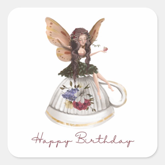 Fairy Happy Birthday Stickers (Vorderseite)