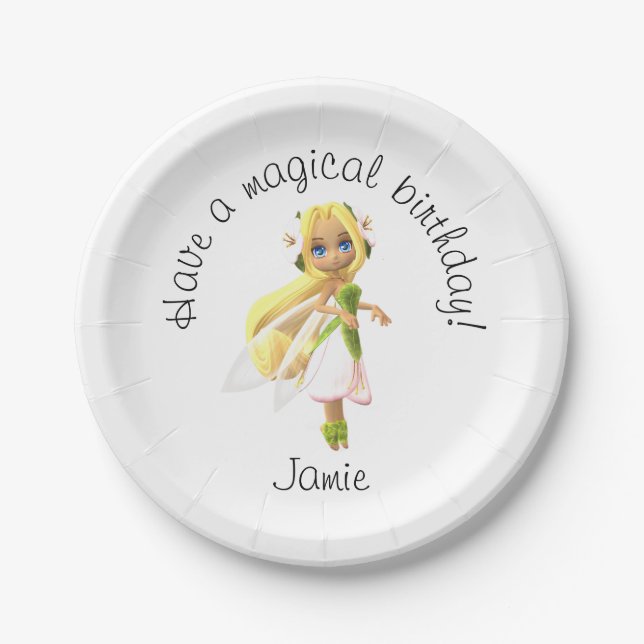 Fairy "Have a Magical Birthday" Party Paper Teller (Vorderseite)