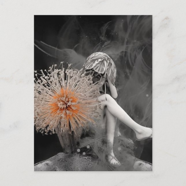 Fairy hinter den Blume Postkarte (Vorderseite)