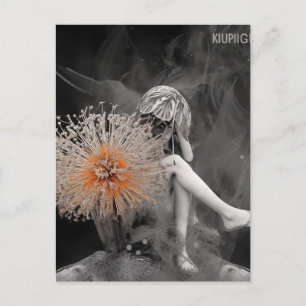 Fairy hinter den Blume Postkarte