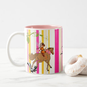 Fairy Horse Skunk Stripe Pink Tasse