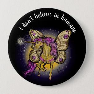 Fairy Horse Yellow Kaisermoth Button