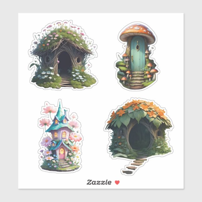 Fairy House Stickers Aufkleber (Blatt)