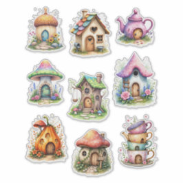 Fairy Houses Style #2 Sticker Sheet