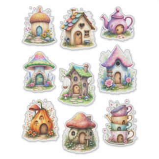 Fairy Houses Style #2 Sticker Sheet