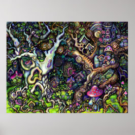 Fairy Houses Village Trees Marianne O Art Print Poster