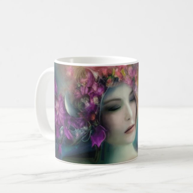 Fairy im Blumengarten Wasserfarbe Kaffeetasse (Vorderseite Links)