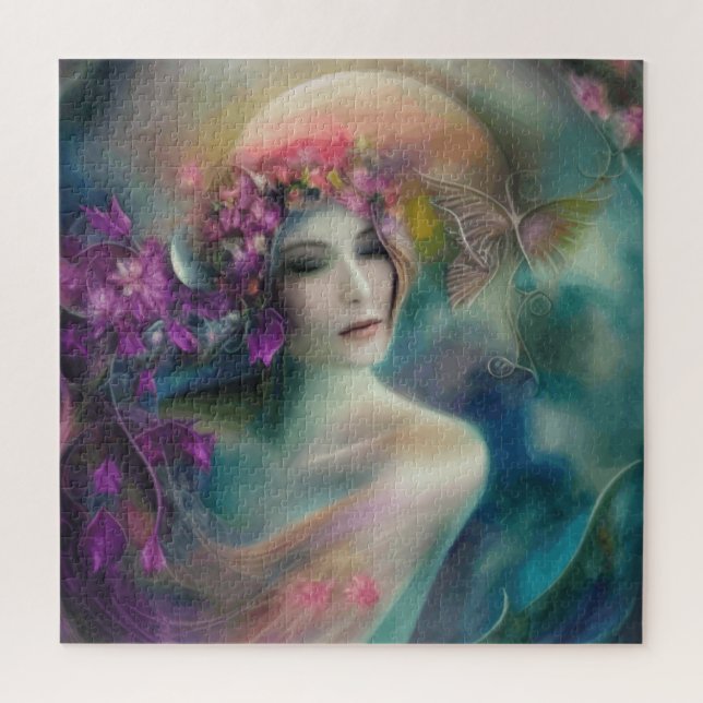 Fairy im Blumengarten Wasserfarbe Puzzle (Vertikal)