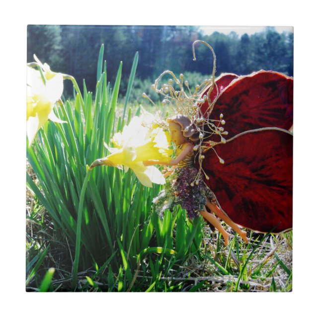 Fairy in den Affodien Fliese (Vorderseite)