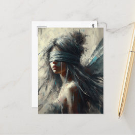 Fairy in einer Blindfalte Postkarte