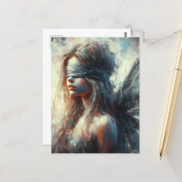 Fairy in einer Blindfalte Postkarte