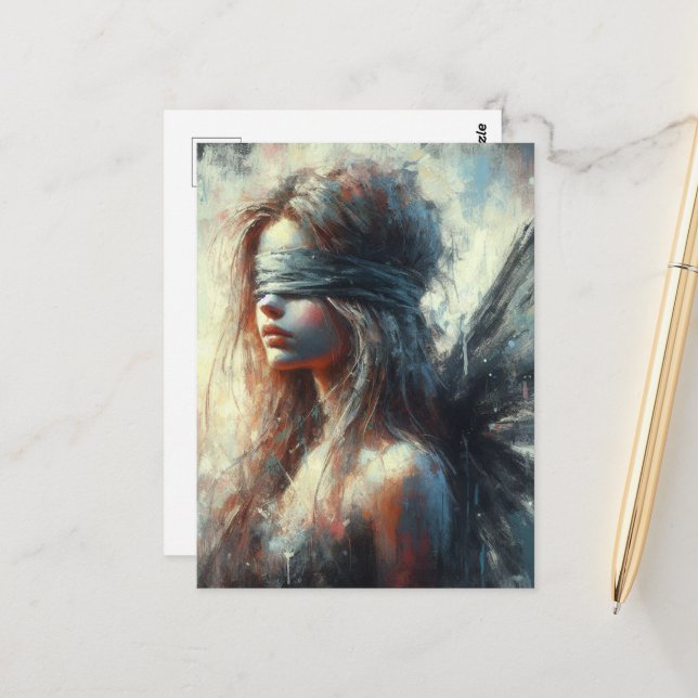 Fairy in einer Blindfalte Postkarte (Vorderseite/Rückseite Beispiel)