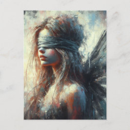 Fairy in einer Blindfalte Postkarte