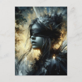 Fairy in einer Blindfalte Postkarte