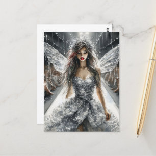 Fairy in einer Mode-Show Wasserfarbe Postkarte