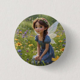 Fairy in Meadow Button