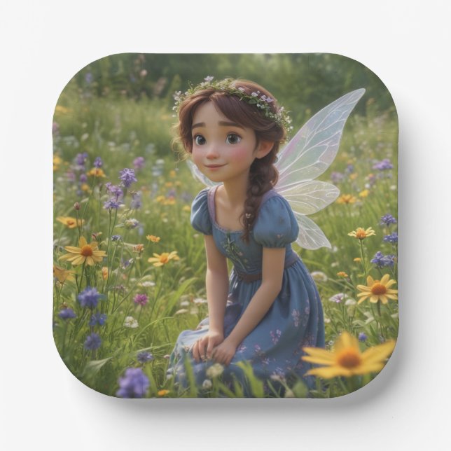 Fairy in Meadow Pappteller (Vorderseite)