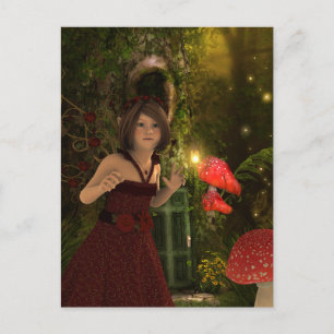 Fairy in Red Postcard Postkarte