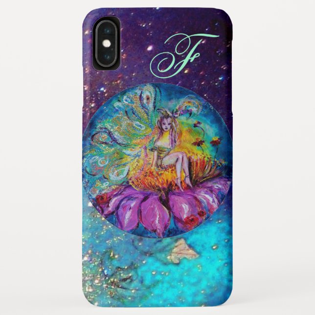 FAIRY IN THE NIGHT Blue Aquamarin Monogram Case-Mate iPhone Hülle (Rückseite)