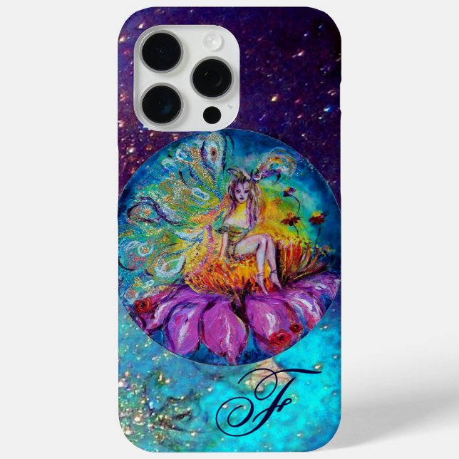 FAIRY IN THE NIGHT Blue Aquamarin Monogram Case-Mate iPhone Hülle (Rückseite)