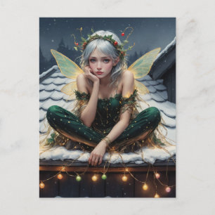 Fairy in Weihnachtslicht ummantelt Postkarte
