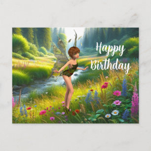 Fairy in Wildblume Garden Geburtstag Postkarte