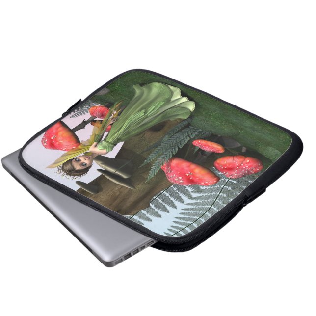 Fairy in Woodland Laptopschutzhülle (Vorne Knopf)