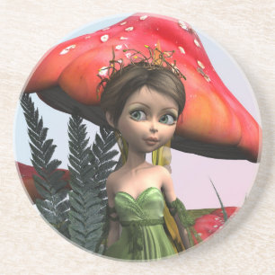 Fairy in Woodland Sandstein Untersetzer
