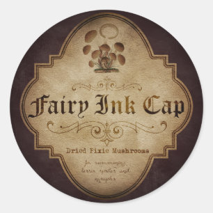 Fairy Ink Cap Apothecary Runder Aufkleber