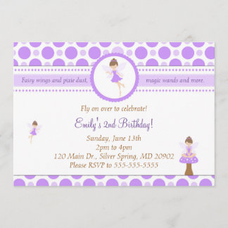 Fairy Invitation Girl Geburtstagsparty Lila Pixie Einladung