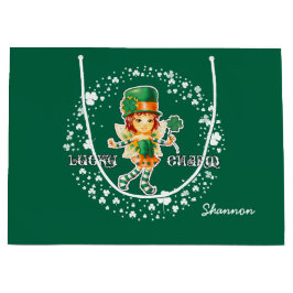 Fairy Irish Girl Custom St. Patrick's Day Große Geschenktüte