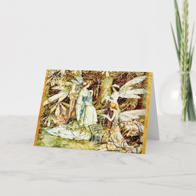 Fairy Juwelen mit Gold Border Birthday Karte (Vorderseite)