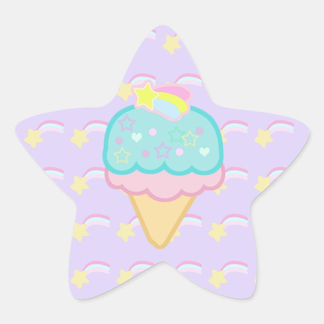 Fairy Kei Ice Cream Cone Sticker (Vorderseite)