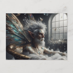 Fairy King nimmt ein Bad in Gold Tube Postkarte