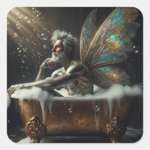 Fairy King nimmt ein Bad Quadratischer Aufkleber