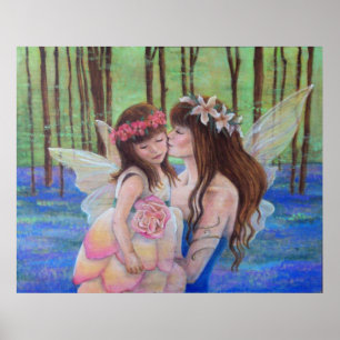 Fairy Kisses ART PRINT Mutter und Tochter Poster