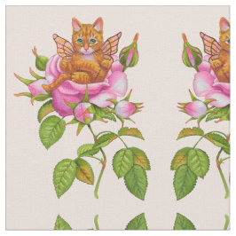 Fairy Kitten Ruhen in Rose Stoff