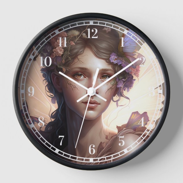 Fairy Lady Fantasy Art Uhr (Vorderseite)