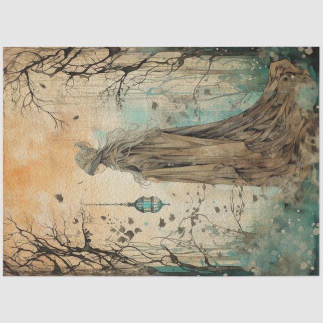 Fairy Land Spring Forest Whimsical Witze Nr. 1 Seidenpapier (Vorderseite)