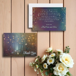 Fairy Lights Fantasy Enchanted Forest Wedding Dankeskarte