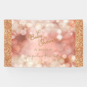 Fairy Lights Gold Glitzer Twinkle Pink Baby Dusche Banner
