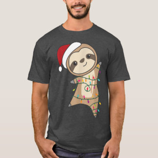 Fairy Lights Sloth Christm T-Shirt