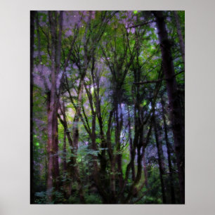 Fairy Lights Surreal Forest Poster Print