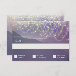 Fairy Lights Violet Lila Hochzeit Einladung