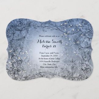 Fairy Lights Whimsy Blue Geburtstagsparty Einladun Einladung