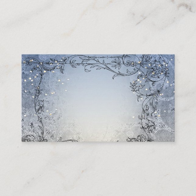 Fairy Lights Whimsy Blue Platzkarten (Vorderseite)
