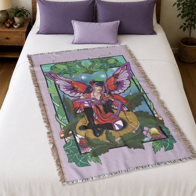 Fairy Lila Red Mushroom Gothic Decke (Von Creator hochgeladen)