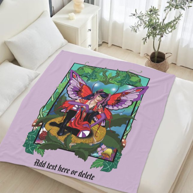 Fairy Lila Red Mushroom Gothic Fleecedecke (Von Creator hochgeladen)