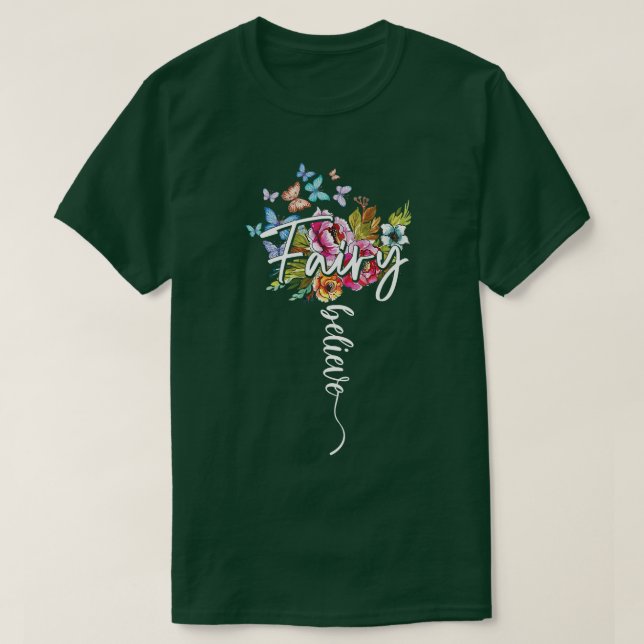 Fairy Magic Wonderful Glaube Blume Butterfly Ma T-Shirt (Design vorne)